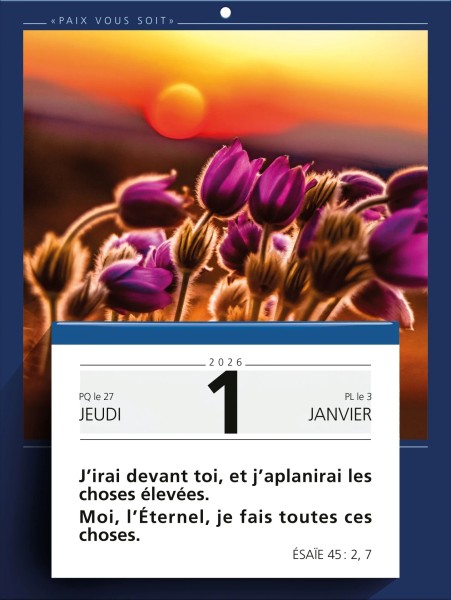 Paix vous soit 2026 - Abreisskalender